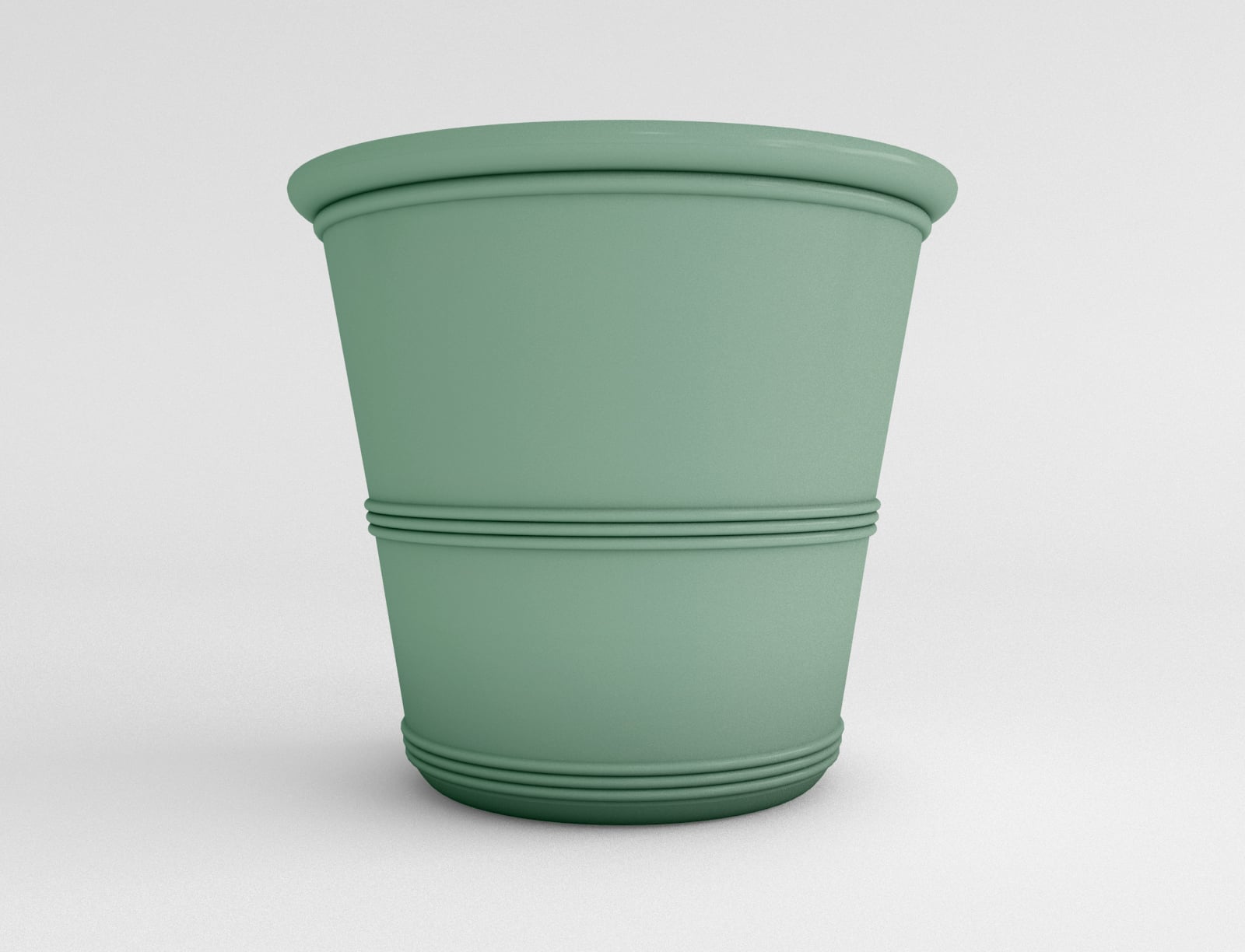 16tealbarrelvaseplanterfront TerraCast Products