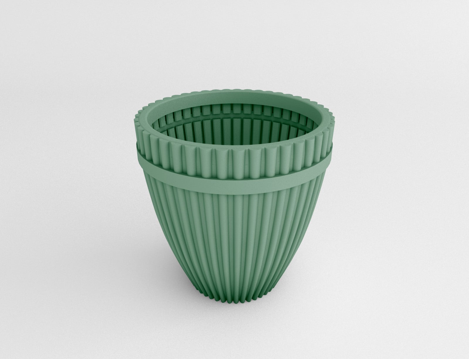 16tealflutedvaseplantertop TerraCast Products