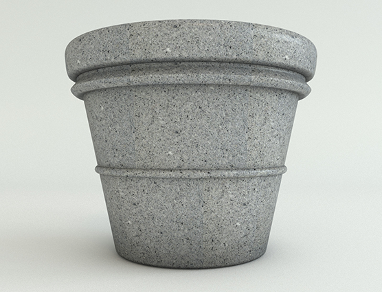 Vase Planter-Ash Granite-Face