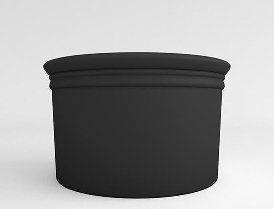 Straight Sided Cylinder-Black-Face