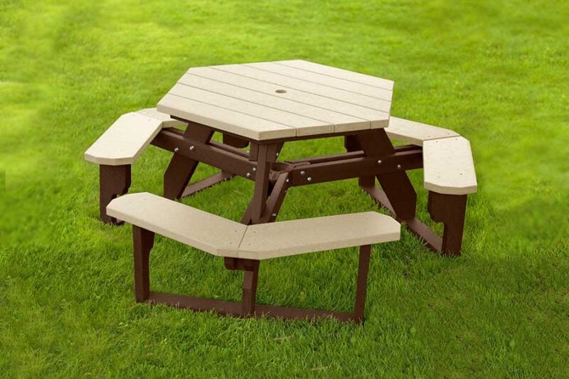 Open Hexagon Picnic Table