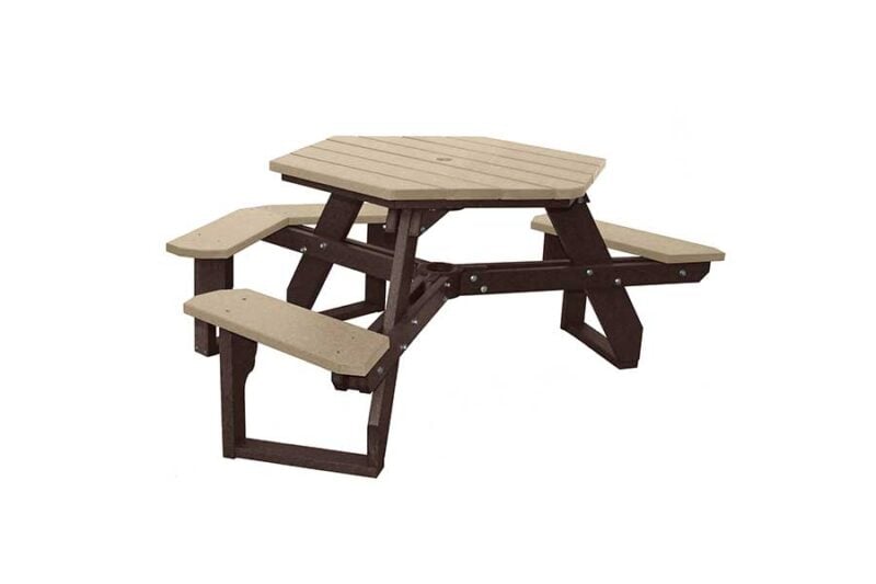 Open Hexagon ADA Universal Access Picnic Table